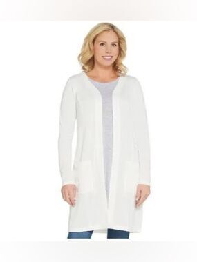 Belle by Kim Gravel Regular Feather Knit Sweater Cardigan